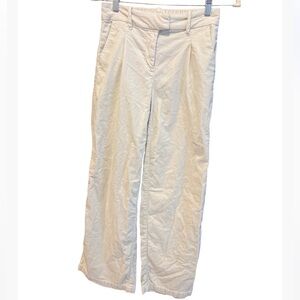 American Eagle wide leg corduroy off white pants